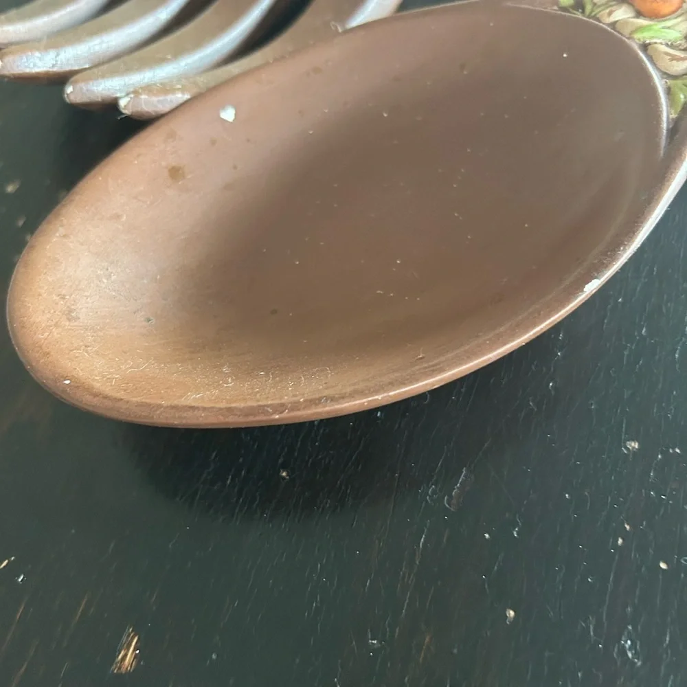 Vintage 1970’s Handcrafted Mushroom Design Fork and Spoon Set Wall Decor